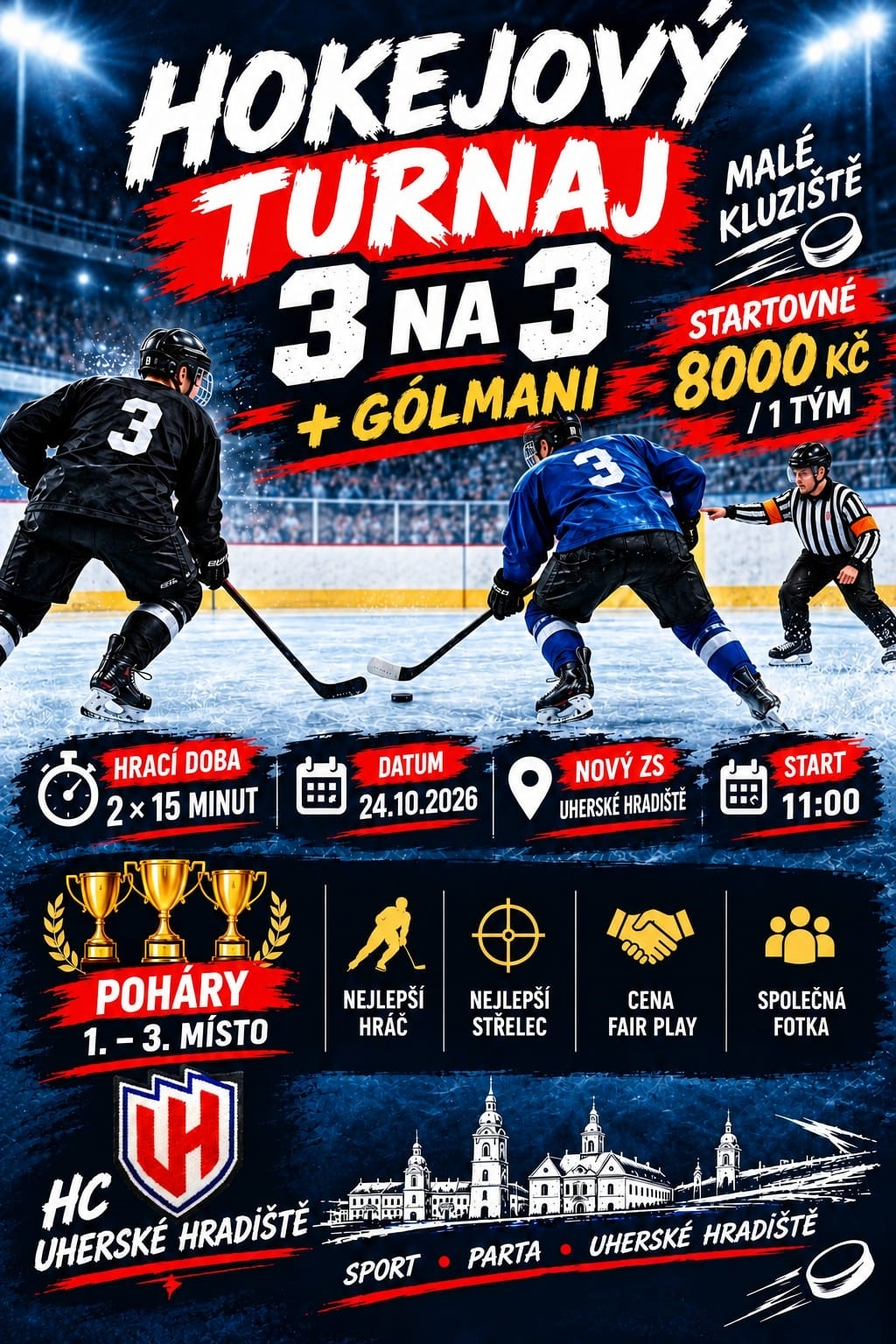 HOKEJOVÝ TURNAJ 3v3 + golmani na malé ploše